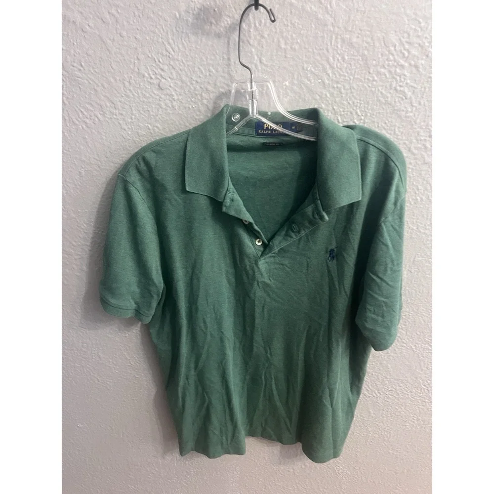 Polo Ralph Lauren Shirt Mens Green Size Medium Classic Fit Short Sleeve